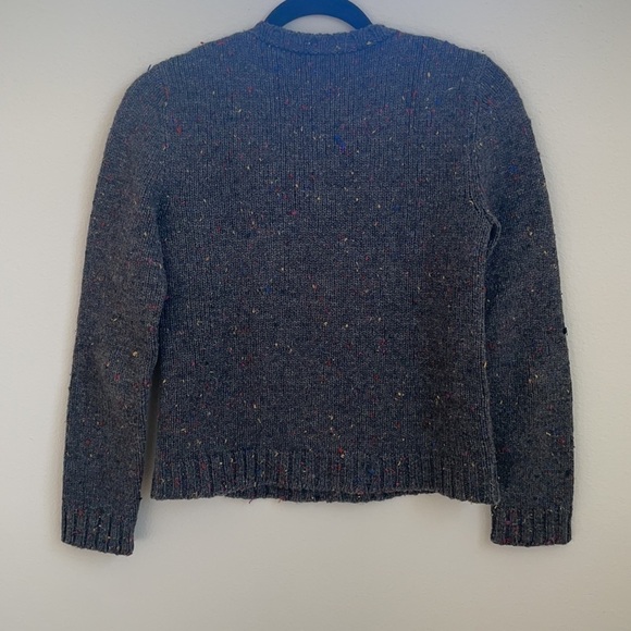 Jenni Kayne Grey Cable Knit Alpaca wool blend speckled crewneck sweater XS - Picture 5 of 5